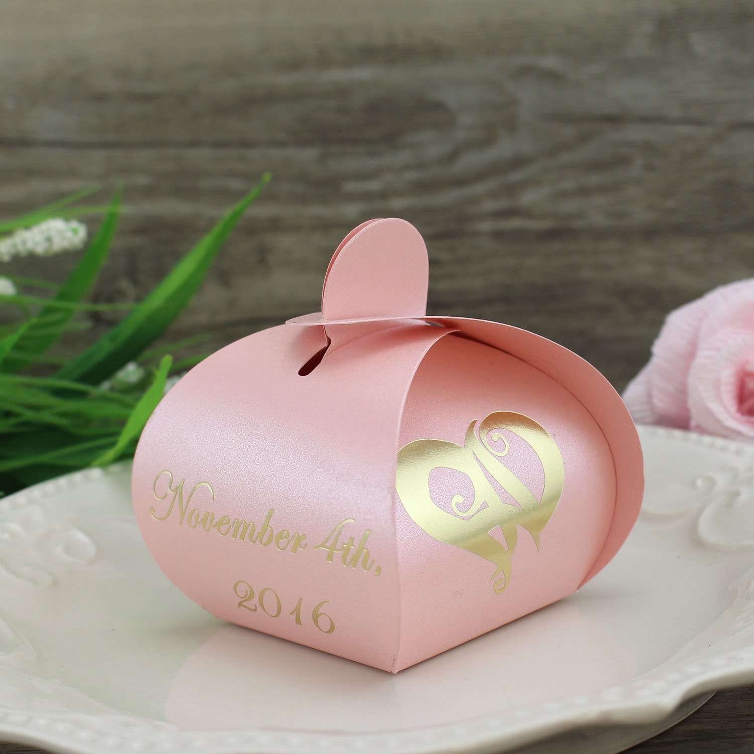 Wedding Candy Box Wholesale Wedding Supplies Customized Foil Printing 